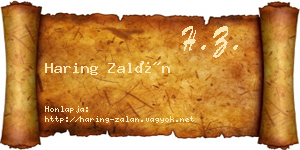 Haring Zalán névjegykártya